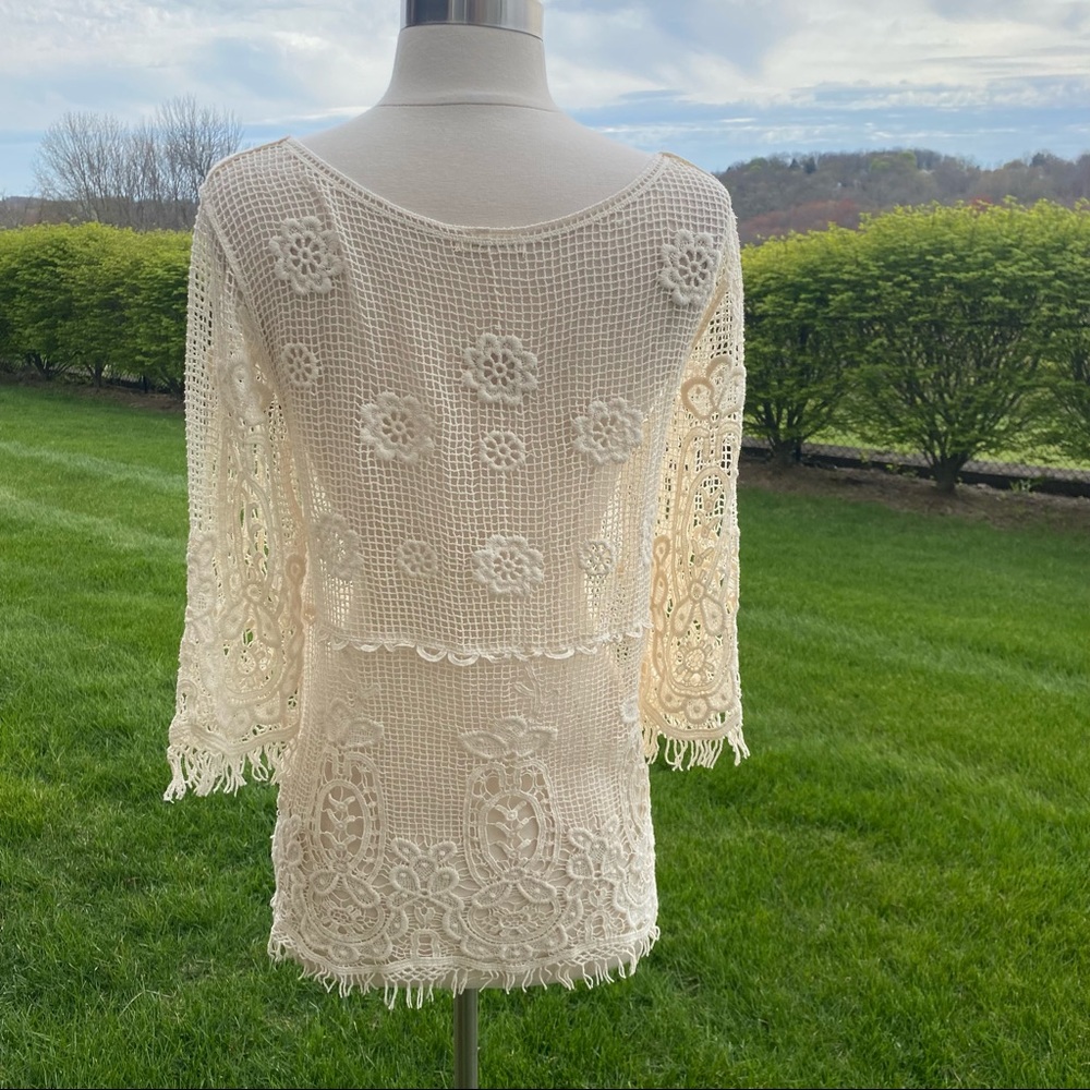 Phase One | Boho Crochet Overlay Top - Picture 4 of 14
